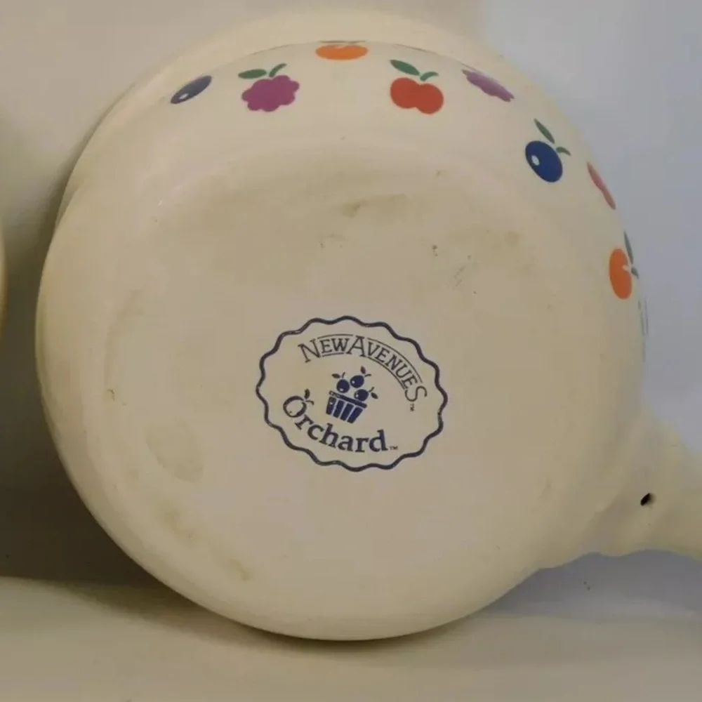 Vintage New Aventure ORCHARD Crock mid century 1984 RARE- Set of 4 pieces